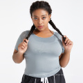 Plus taille active usure rapide sport sèche à manches courtes courte entraînement aisse aisse top t-shirt femme plus taille